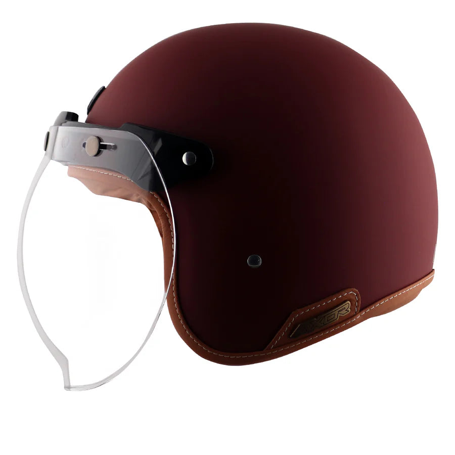 AXOR RETRO JET HELMET (Dull Chestnut Red) - AlwaysRiding