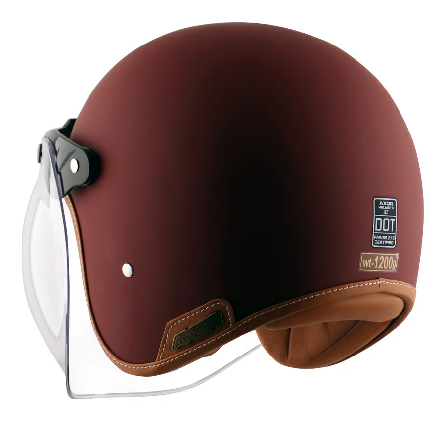 AXOR RETRO JET HELMET (Dull Chestnut Red) - AlwaysRiding