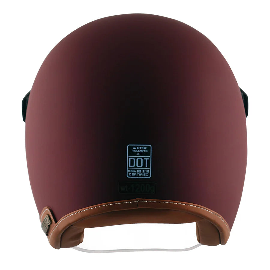 AXOR RETRO JET HELMET (Dull Chestnut Red) - AlwaysRiding