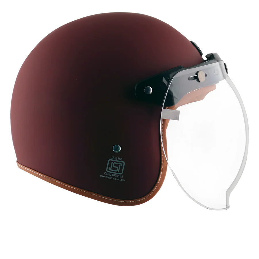 AXOR RETRO JET HELMET (Dull Chestnut Red) - AlwaysRiding