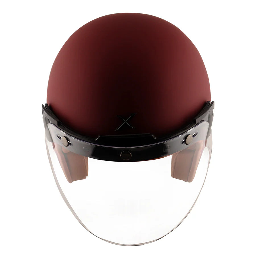 AXOR RETRO JET HELMET (Dull Chestnut Red) - AlwaysRiding
