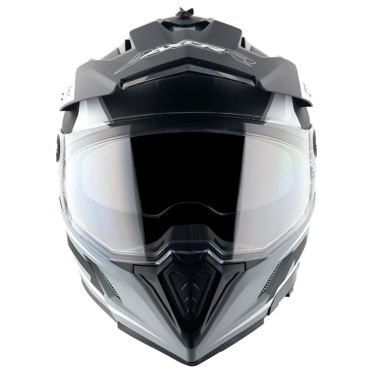 AXOR X-CROSS FLAGSTAFF DUAL VISOR HELMET (Dull Nardo Grey)