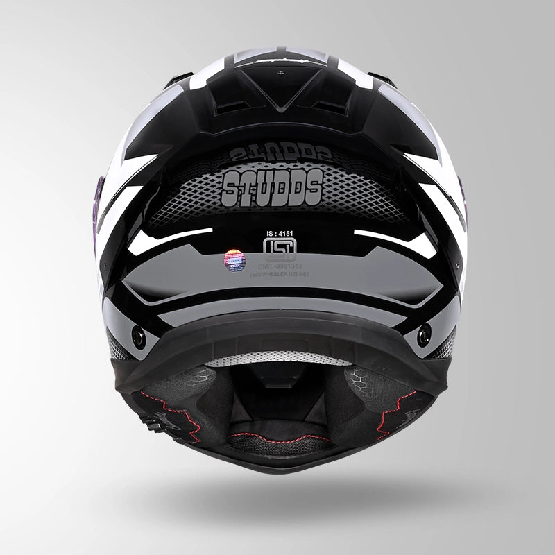 STUDDS HELIOS D1 ASPHALT HELMET (Gloss Black White)