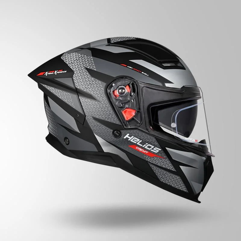 STUDDS HELIOS D2 CIRCUIT HELMET (Matt Black Grey)