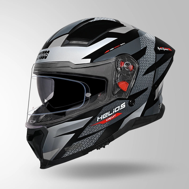 STUDDS HELIOS D2 CIRCUIT HELMET (Matt Black Grey)