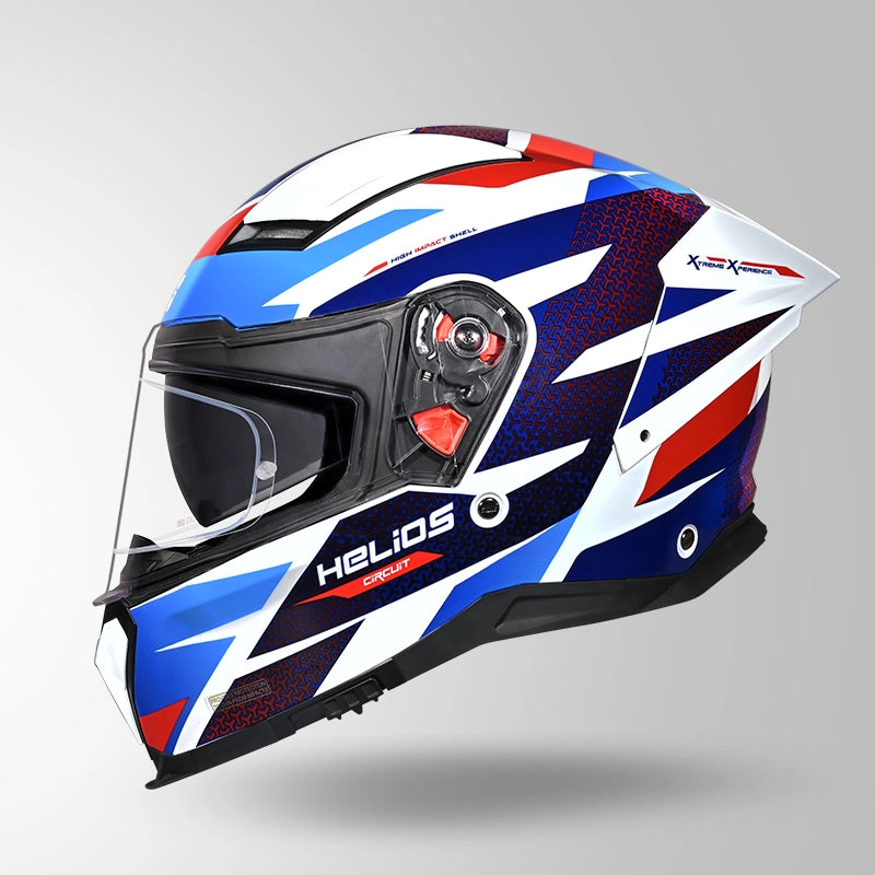 STUDDS HELIOS D2 CIRCUIT HELMET (Gloss White Blue)