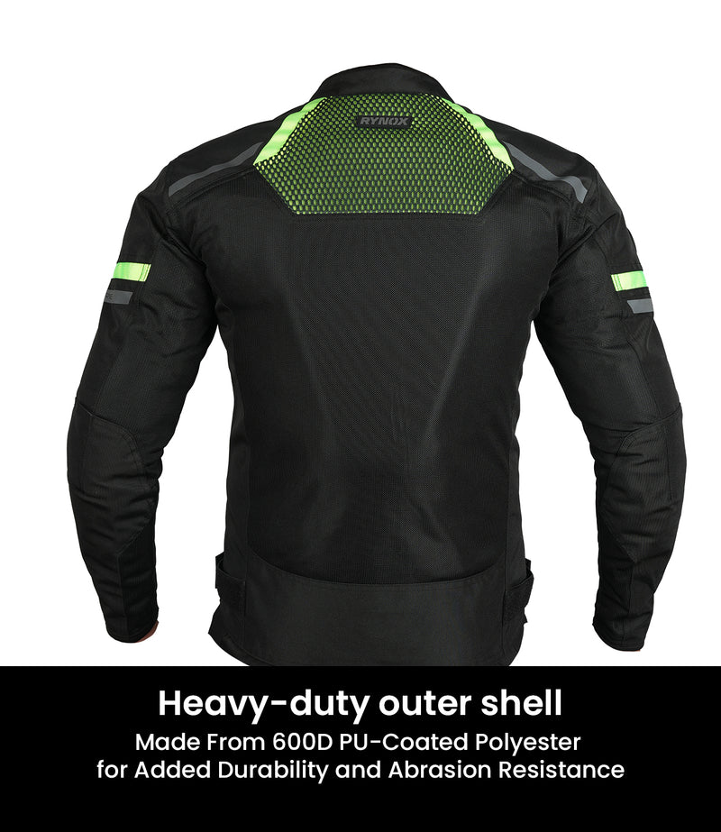 RYNOX HELIUM GT 3 JACKET (Black Hi-Viz Green)