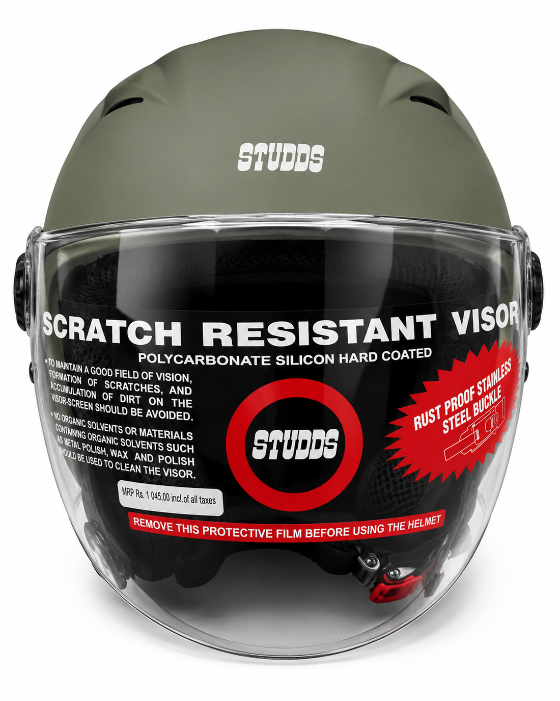 STUDDS RAY SUPER HELMET (Matt Military Green) - Always Riding