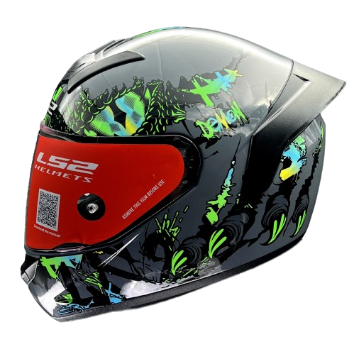ls2 demon helmet LS2 FF352 ROOKIE DEMON HELMET (Gloss Grey Green)