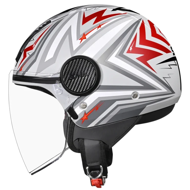 SMK LAMINAR STARZ HELMET GL663 (Gloss White Red)