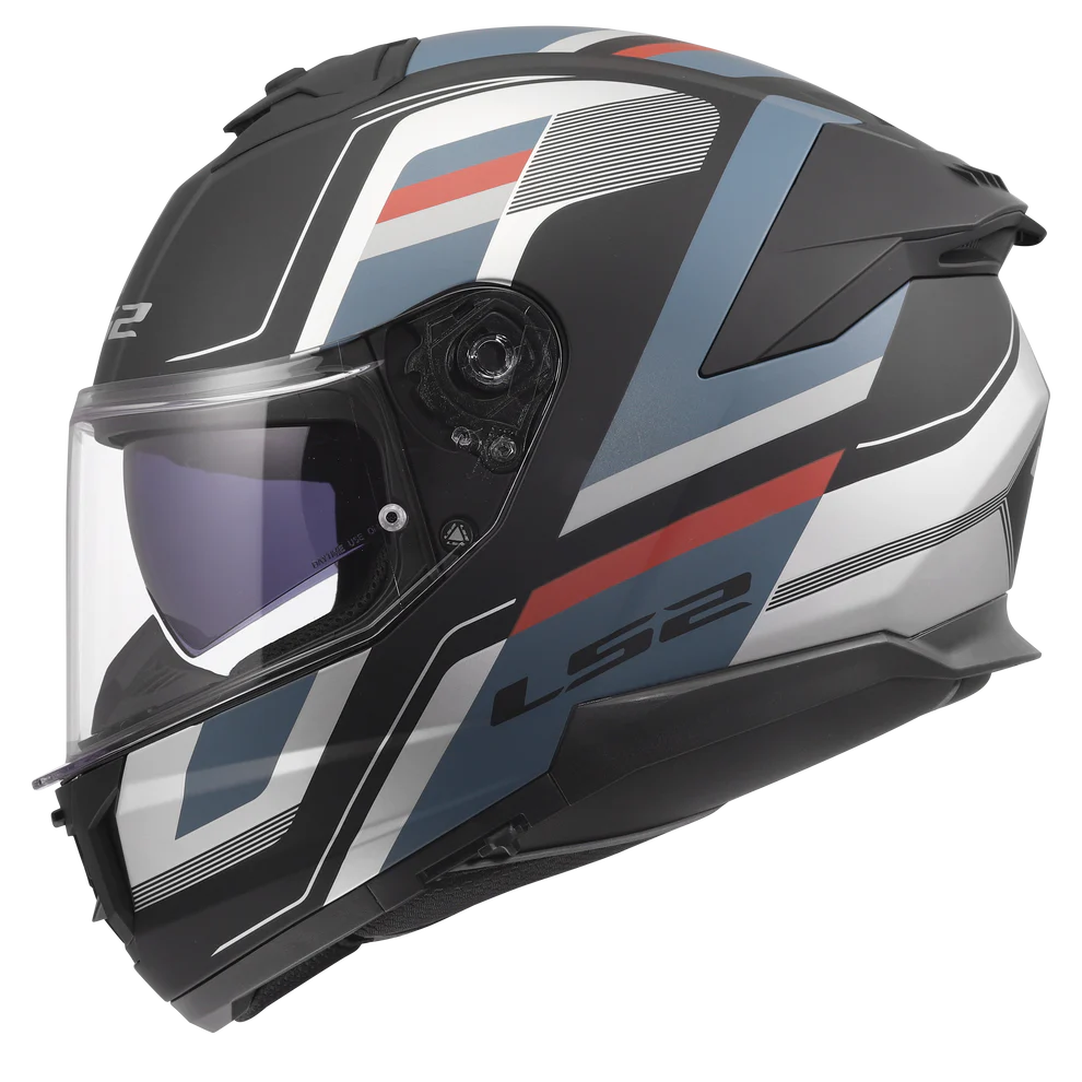 LS2 FF320 STREAM II VINTAGE HELMET (Matt Black Grey Red) - Always Riding