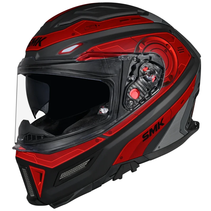 SMK AGNAR CYBORG HELMET MA263 (Matt Black Red) - Always Riding