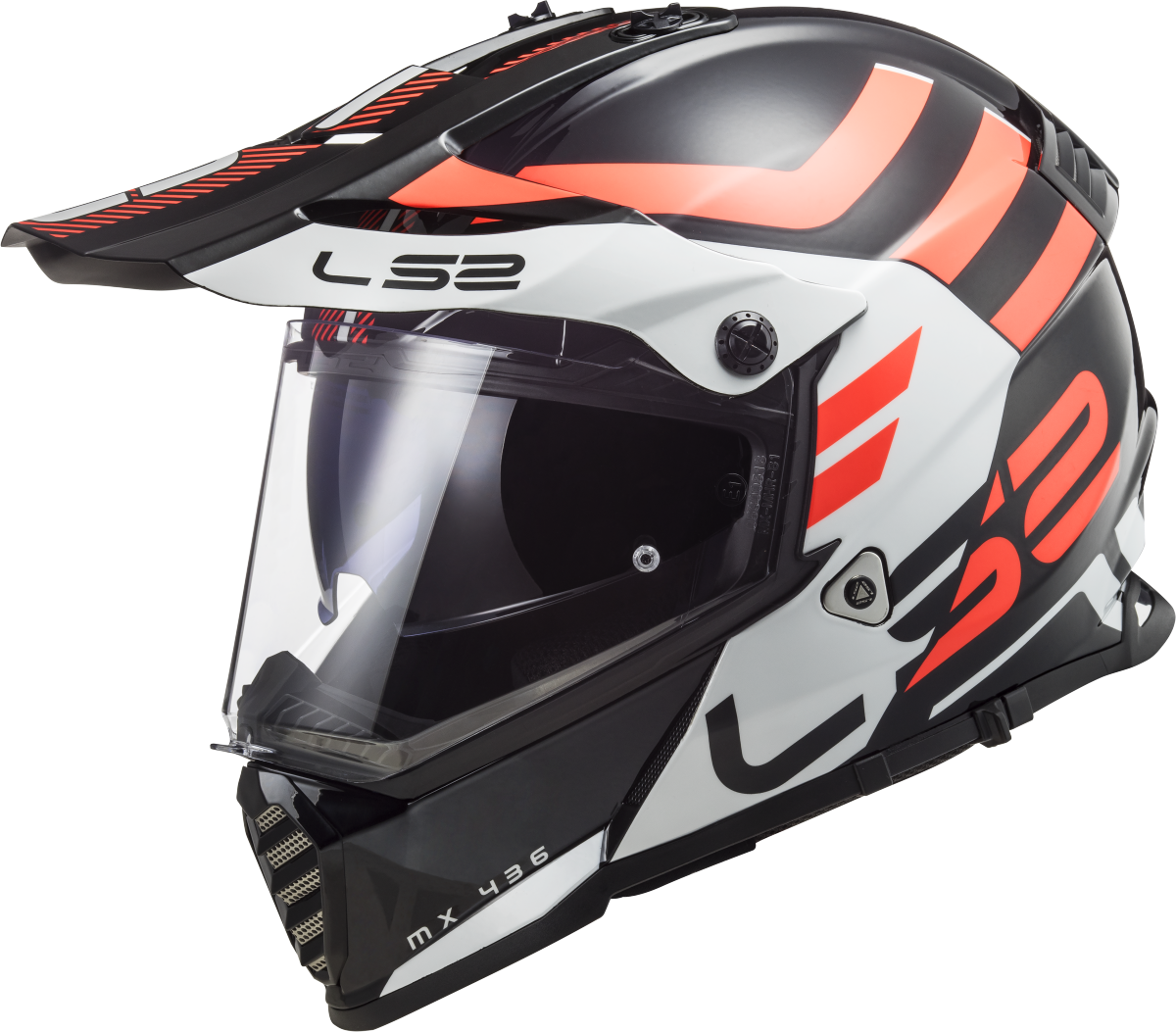 LS2 MX436 PIONEER EVO ADVENTURER HELMET (Gloss Black White)
