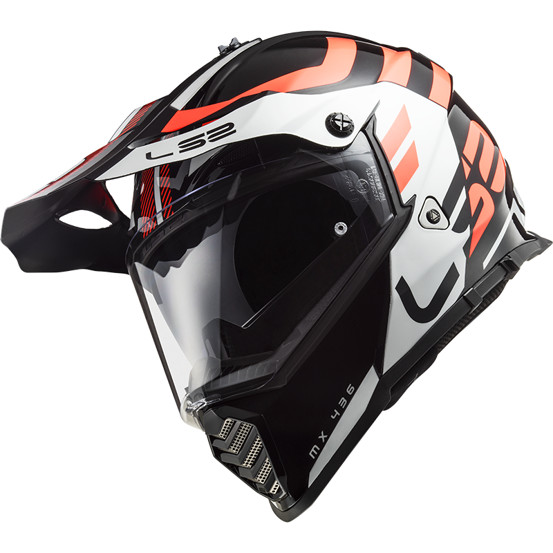 LS2 MX436 PIONEER EVO ADVENTURER HELMET (Gloss Black White) - AlwaysRiding