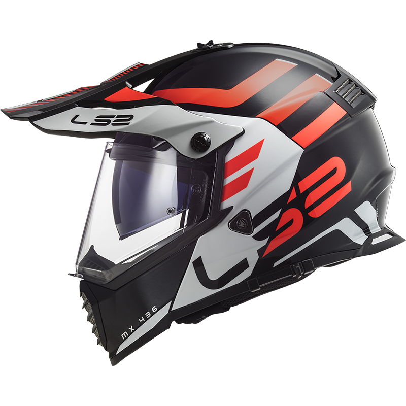 LS2 MX436 PIONEER EVO ADVENTURER HELMET (Gloss Black White) - AlwaysRiding