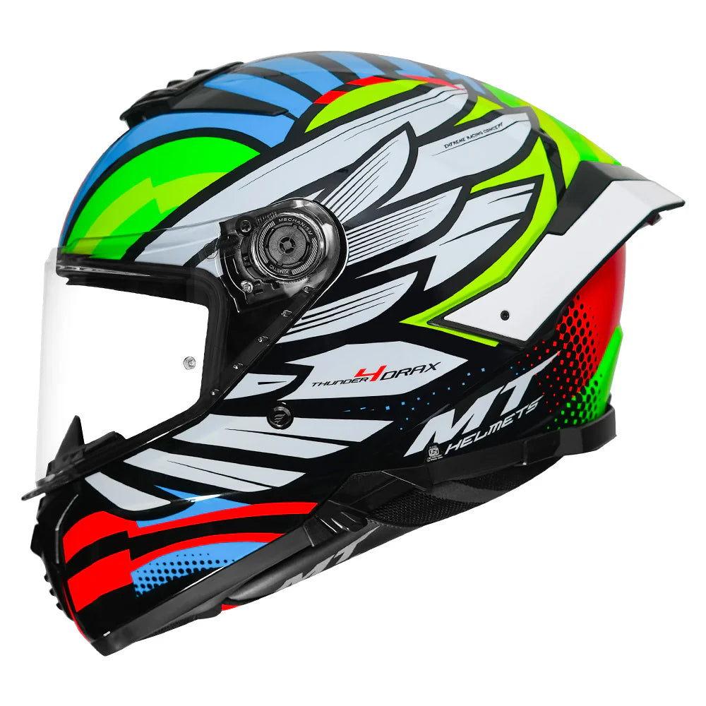 MT THUNDER 4 SV DRAX HELMET (Gloss Blue Neon)
