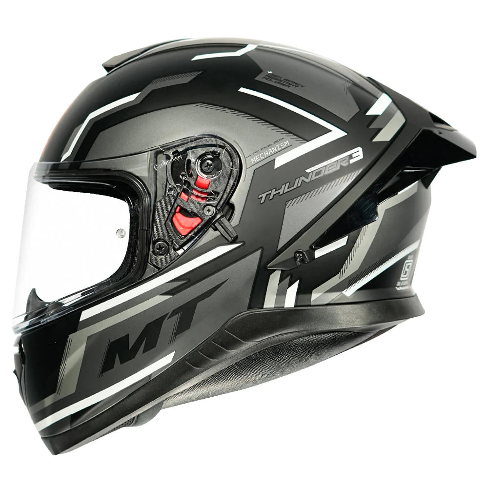 MT THUNDER 3 SV PRO BLAZE HELMET (Matt Black White)