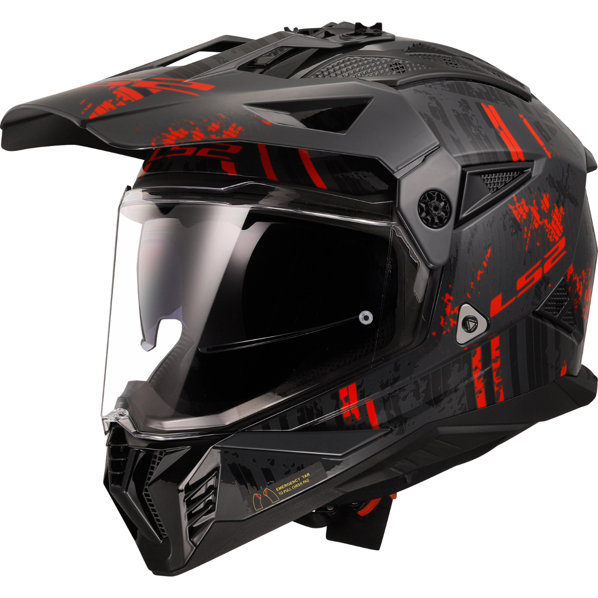 LS2 MX436 PIONEER II CRAZY HELMET (Gloss Black Red)