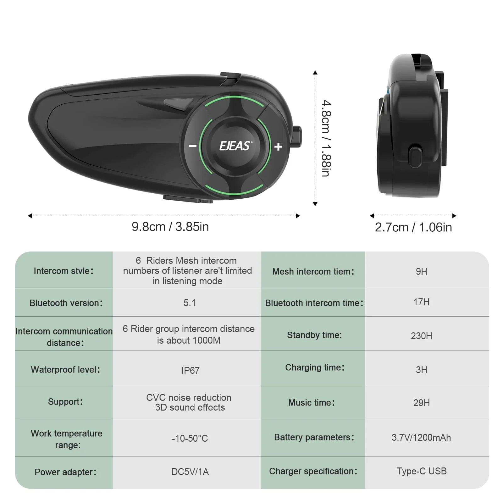 EJEAS Q8 MESH INTERCOM (WARRANTY 12 MONTHS) - Always Riding
