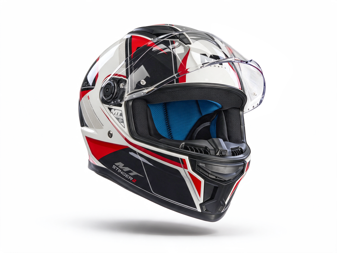 MT STINGER 2 ATLAS HELMET (Gloss White Red)