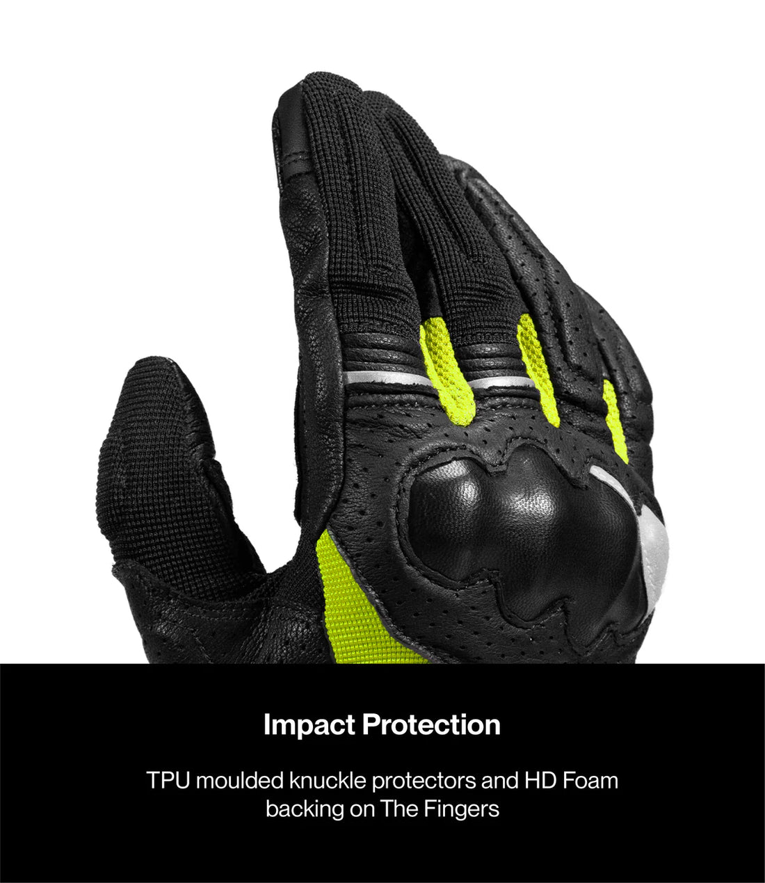 RYNOX AIR GT 2 GLOVES (Black Hi-Viz Green)