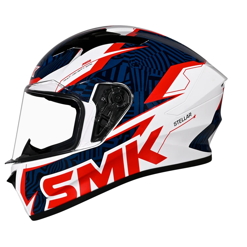 SMK STELLAR FURY HELMET GL153 (Gloss White Blue)