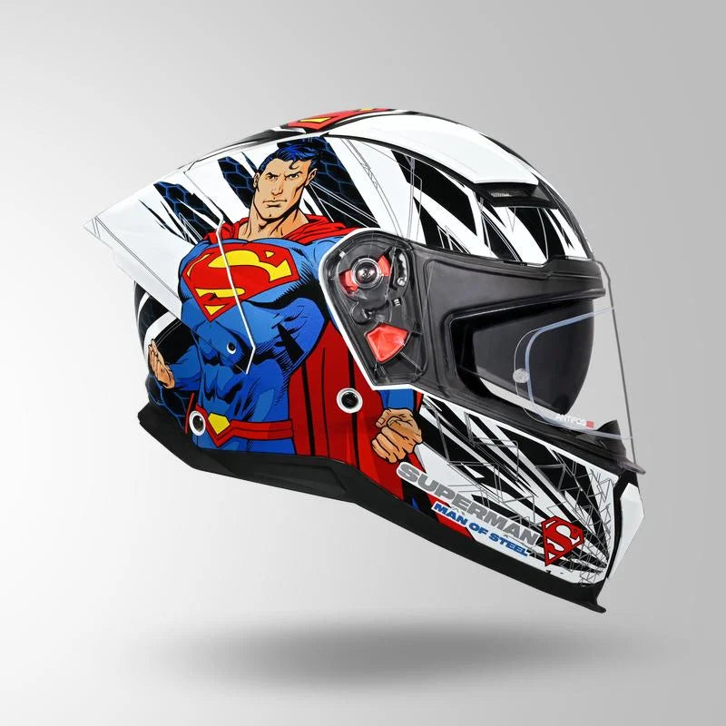 STUDDS HELIOS SUPERMAN HELMET (Gloss White Blue)