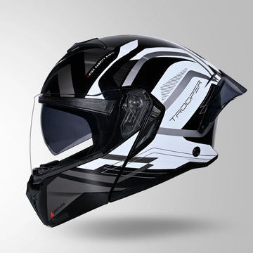 STUDDS TROOPER D3 VENTURA HELMET (Gloss Black White) - Always Riding