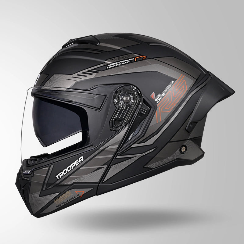 STUDDS TROOPER D4 RACE HELMET (Matt Black Orange)