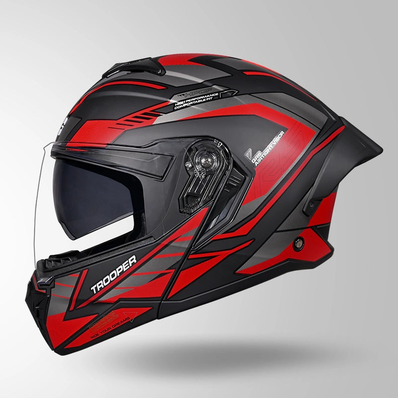 STUDDS TROOPER D4 RACE HELMET (Matt Black Red)