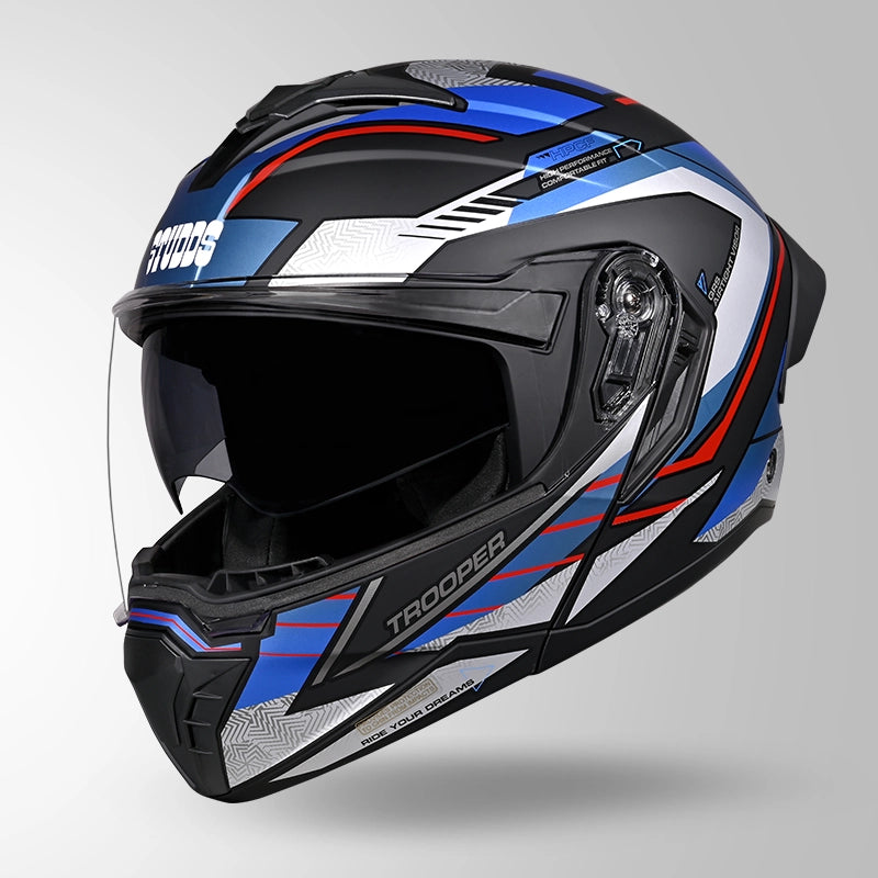 STUDDS TROOPER D4 RACE HELMET (Matt White Blue)