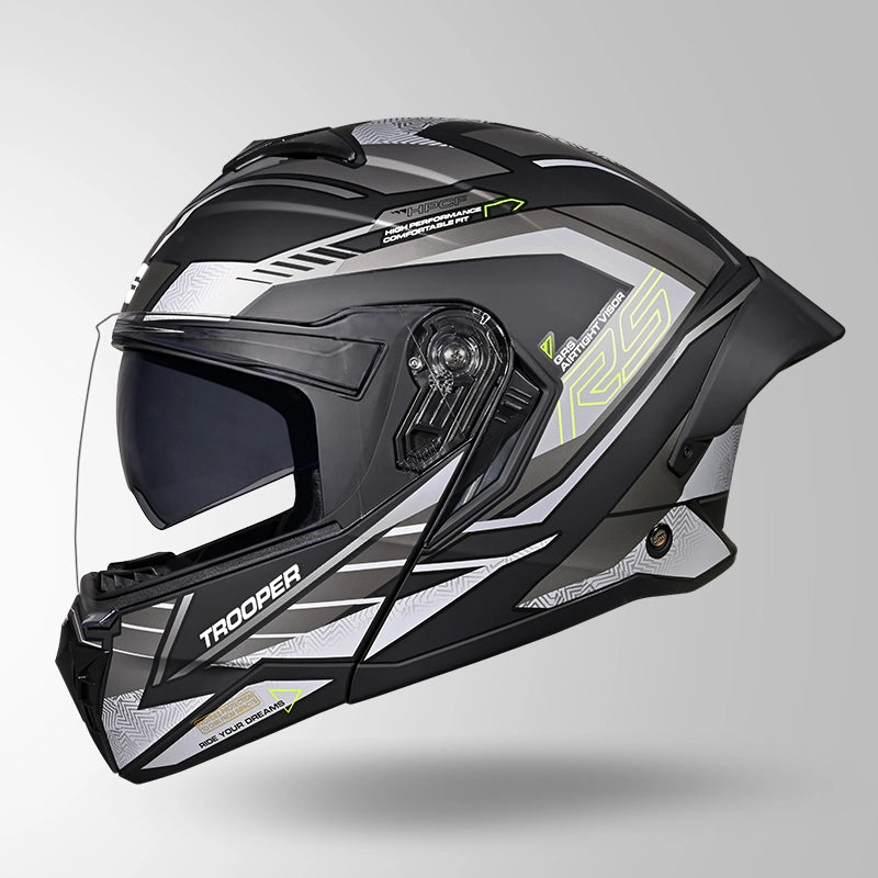 STUDDS TROOPER D4 RACE HELMET (Matt Black Yellow)