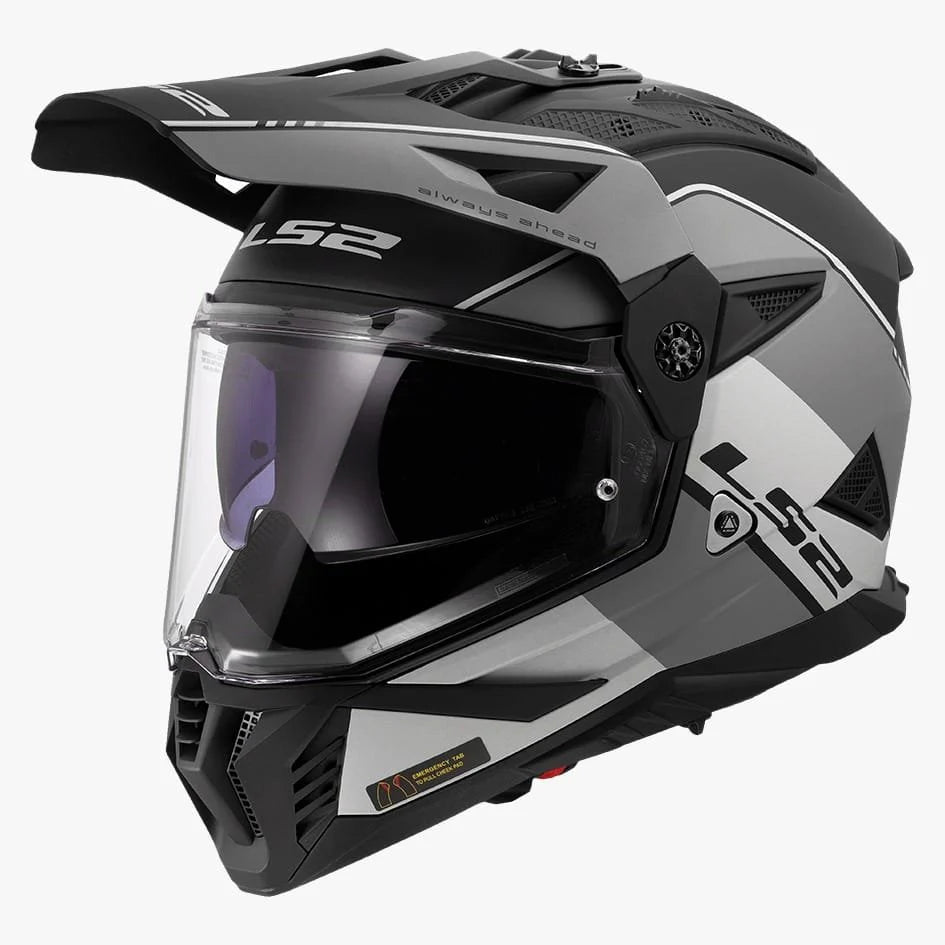 LS2 MX436 PIONEER II RALLY HELMET (Matt Black Grey) - Always Riding