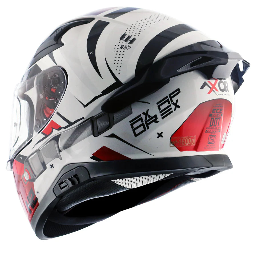 AXOR APEX HEX-2 HELMET (Gloss White Red) - Always Riding