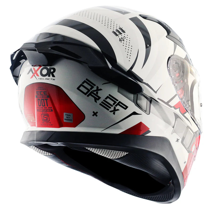 AXOR APEX HEX-2 HELMET (Gloss White Red) - Always Riding