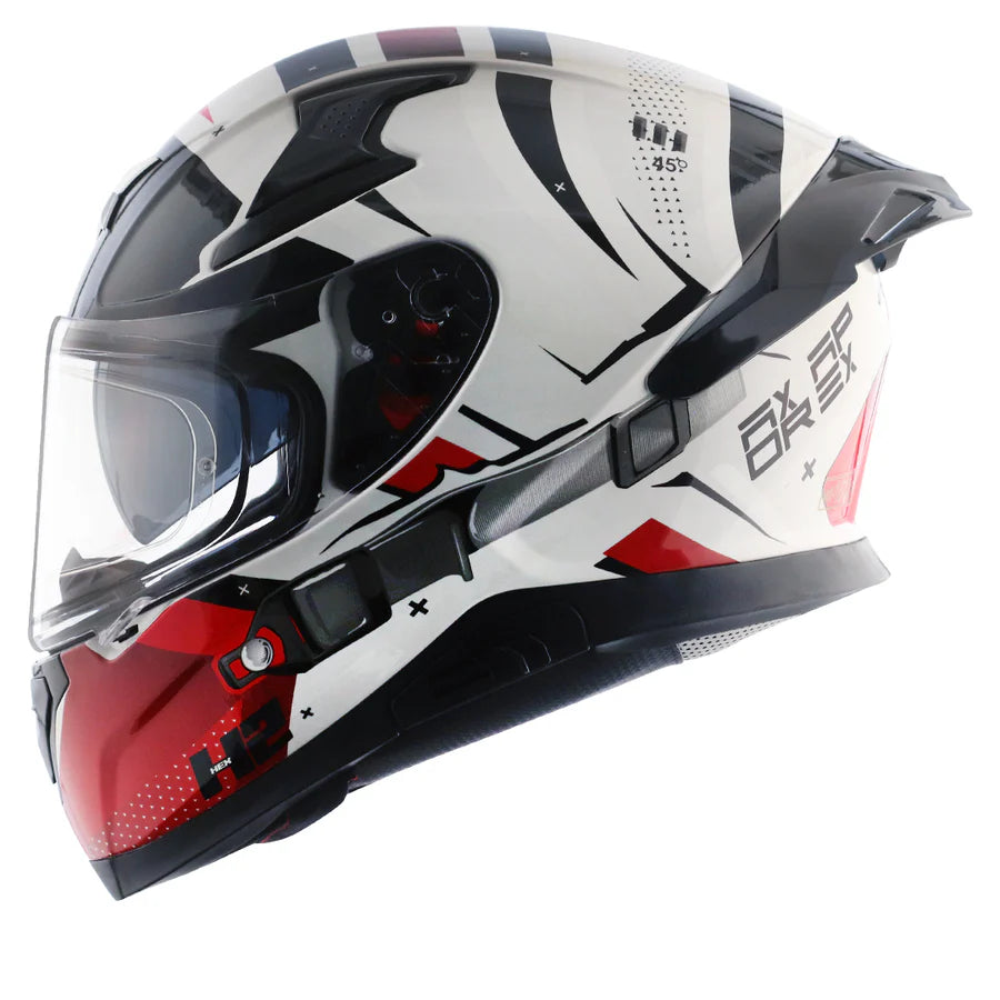 AXOR APEX HEX-2 HELMET (Gloss White Red) - Always Riding