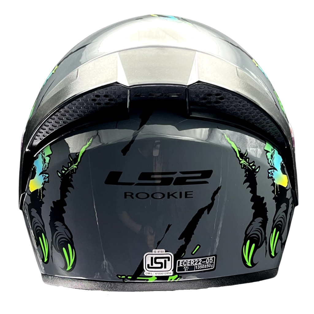 ls2 demon helmet LS2 FF352 ROOKIE DEMON HELMET (Gloss Grey Green)