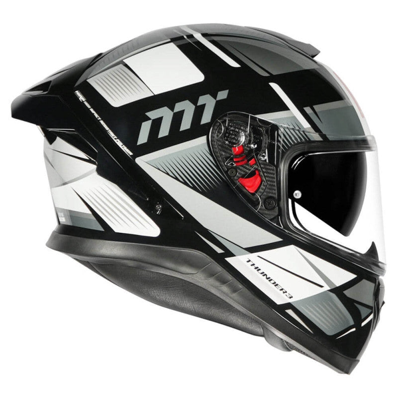 MT THUNDER 3 SV PRO SYNTHEX HELMET (Gloss Black White)