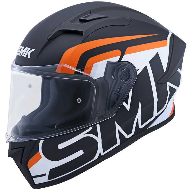 SMK STELLAR STAGE HELMET MA217 (Matt Black Orange) - AlwaysRiding